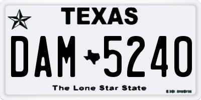 TX license plate DAM5240