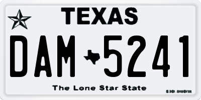 TX license plate DAM5241