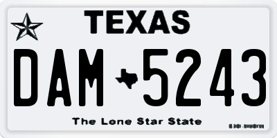 TX license plate DAM5243