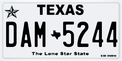 TX license plate DAM5244