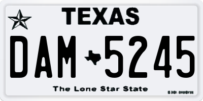 TX license plate DAM5245