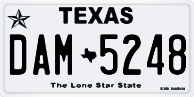TX license plate DAM5248