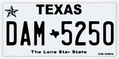 TX license plate DAM5250