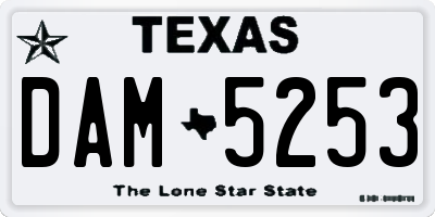 TX license plate DAM5253