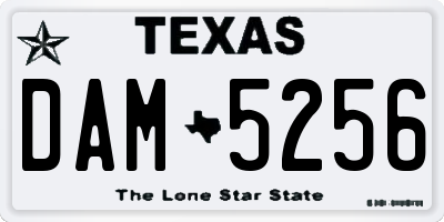 TX license plate DAM5256