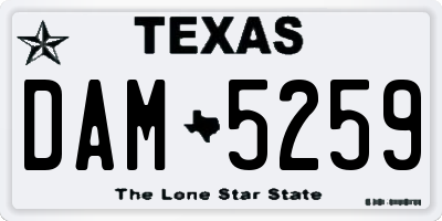 TX license plate DAM5259