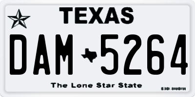 TX license plate DAM5264