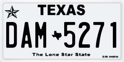 TX license plate DAM5271