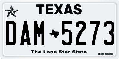 TX license plate DAM5273