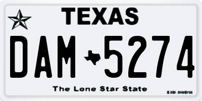 TX license plate DAM5274