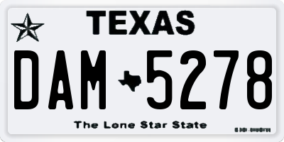 TX license plate DAM5278