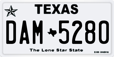 TX license plate DAM5280