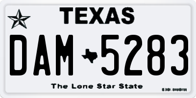 TX license plate DAM5283