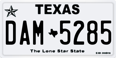 TX license plate DAM5285