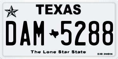 TX license plate DAM5288