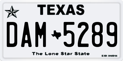 TX license plate DAM5289