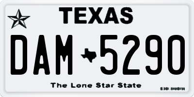 TX license plate DAM5290