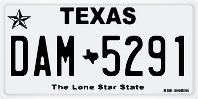 TX license plate DAM5291