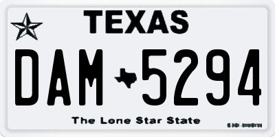 TX license plate DAM5294