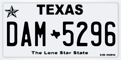 TX license plate DAM5296
