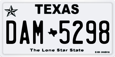 TX license plate DAM5298