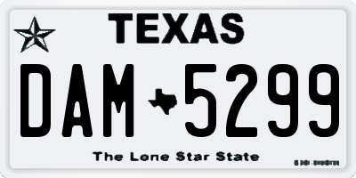 TX license plate DAM5299