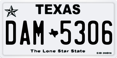 TX license plate DAM5306