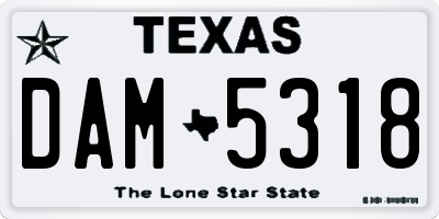 TX license plate DAM5318