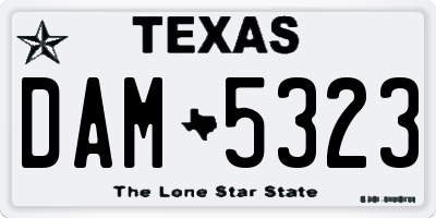 TX license plate DAM5323