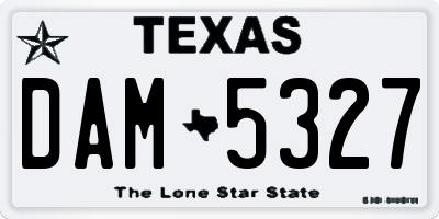 TX license plate DAM5327