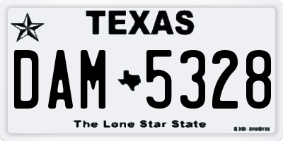 TX license plate DAM5328