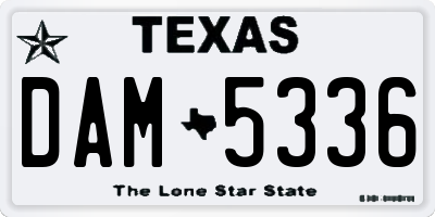 TX license plate DAM5336