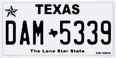 TX license plate DAM5339