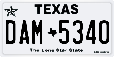 TX license plate DAM5340