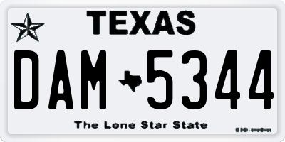 TX license plate DAM5344