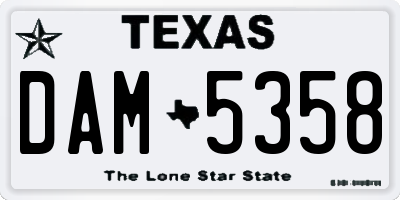 TX license plate DAM5358