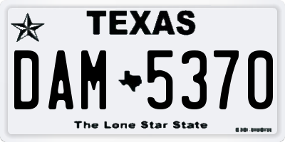 TX license plate DAM5370