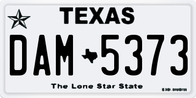 TX license plate DAM5373