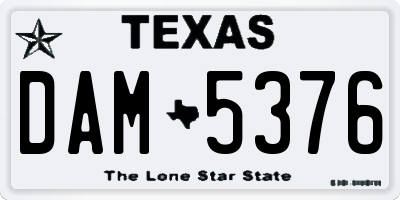 TX license plate DAM5376
