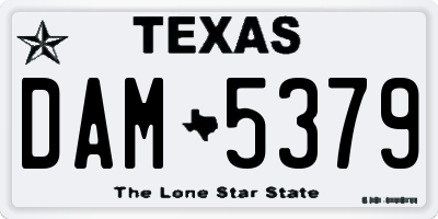TX license plate DAM5379