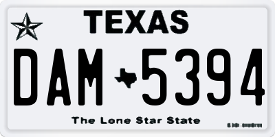 TX license plate DAM5394