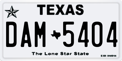 TX license plate DAM5404
