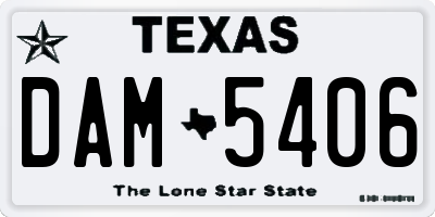TX license plate DAM5406
