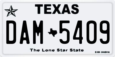 TX license plate DAM5409
