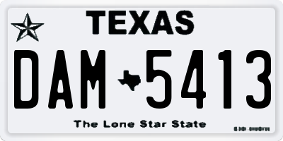 TX license plate DAM5413