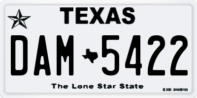 TX license plate DAM5422