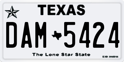 TX license plate DAM5424