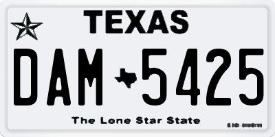 TX license plate DAM5425
