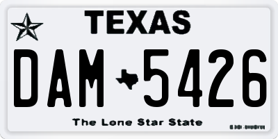 TX license plate DAM5426