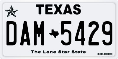 TX license plate DAM5429